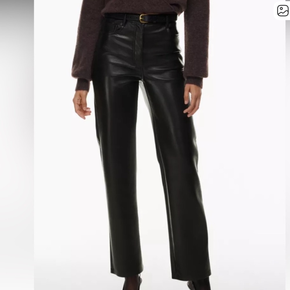Aritzia Melina Black Leather Pants